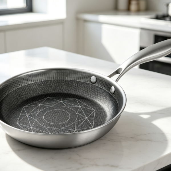 Hybrid Non Stick Stainless Steel Frying Pan, Tri Ply, Healthy And Non Toxic